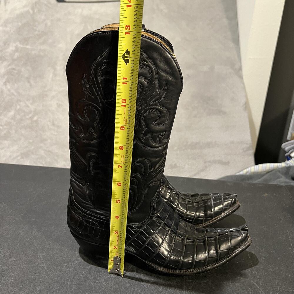 Stallion Cowboy Boots Womens 6 B Black Hornback Alligator Western Exotic Leather - Picture 13 of 16